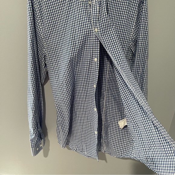 H&M | Mens Size Large Slim Fit Button Down Long sleeve Shirt | Blue & White - Picture 4 of 12